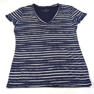 Banana Republic Vneck tee like NEW M Navy blue